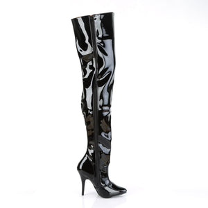 SEDUCE-3010 Thigh Boots 5" Heel Black Patent Fetish Footwear