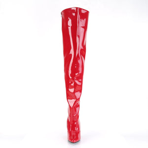 SEDUCE-3010 Pleaser Thigh Boots 5" Heel Red Fetish Footwear