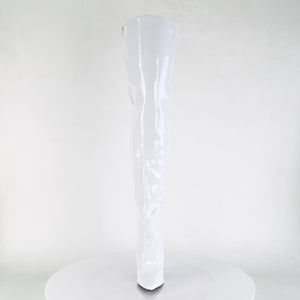 SEDUCE-3010 Thigh Boots 5" Heel White Patent Fetish Footwear