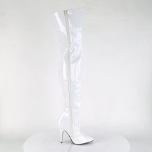 Load image into Gallery viewer, SEDUCE-3010 Thigh Boots 5&quot; Heel White Patent Fetish Footwear