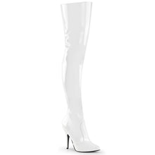 Load image into Gallery viewer, SEDUCE-3010 Thigh Boots 5&quot; Heel White Patent Fetish Footwear