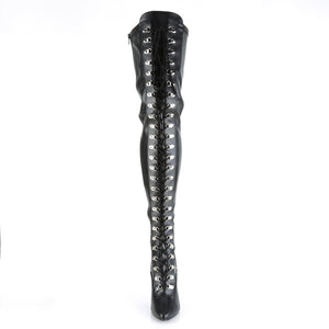 SEDUCE-3024 Pleaser Thigh Boots 5" Heel Black Fetish Shoes