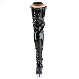 SEDUCE-3024 Thigh Boots 5" Heel Black Patent Fetish Footwear