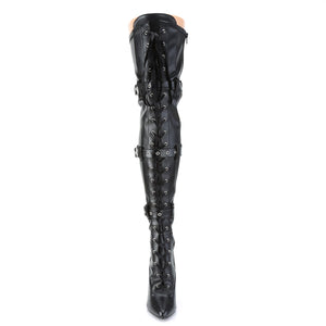 SEDUCE-3028 Pleaser Thigh Boots 5" Heel Black Fetish Shoes