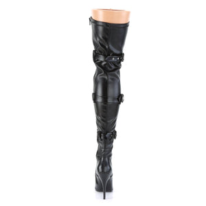 SEDUCE-3028 Pleaser Thigh Boots 5" Heel Black Fetish Shoes