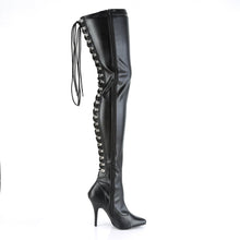 Load image into Gallery viewer, SEDUCE-3063 Pleaser Thigh Boots 5&quot; Heel Black Fetish Shoes