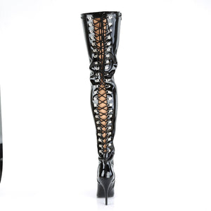 SEDUCE-3063 Thigh Boots 5" Heel Black Patent Fetish Footwear