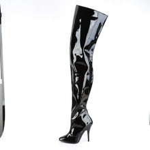 Load image into Gallery viewer, SEDUCE-4010 Chap Boots 5&quot; Heel Black Patent Fetish Footwear