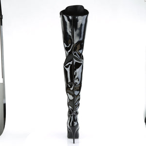 SEDUCE-4026 Chap Boots 5" Heel Black Patent Fetish Footwear