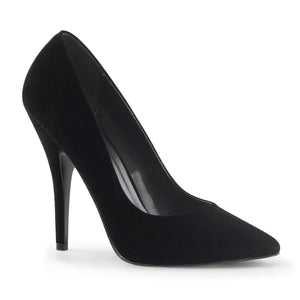 SEDUCE-420 Sexy Shoes 5" Heel Black Velvet Fetish Footwear