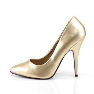 SEDUCE-420 Pleaser Sexy Shoes 5 Inch Heel Gold Fetish Shoes