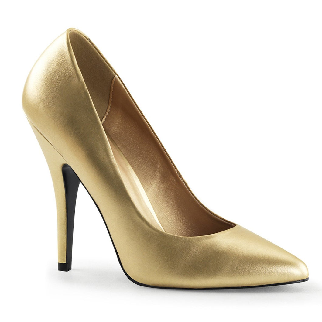 SEDUCE-420 Pleaser Sexy Shoes 5 Inch Heel Gold Fetish Shoes