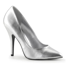 Load image into Gallery viewer, SEDUCE-420 Pleaser Sexy Shoes 5&quot; Heel Silver Fetish Footwear