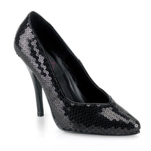 Load image into Gallery viewer, SEDUCE-420SQ Sexy Shoe 5&quot; Heel Black Sequins Fetish Footwear