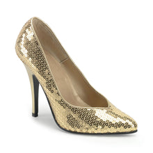 Load image into Gallery viewer, SEDUCE-420SQ Sexy Shoes 5&quot; Heel Gold Sequins Fetish Footwear