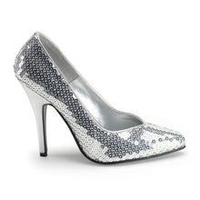 Load image into Gallery viewer, SEDUCE-420SQ Sexy Shoes 5&quot; Heel Silver Sequins Fetish Shoes