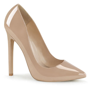 SEXY-20 Pleaser Shoe 5 Inch Heel Nude Patent Fetish Footwear