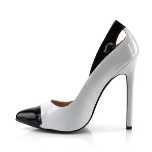 SEXY-22 Pleaser Shoes 5" Heel White & Black Fetish Footwear