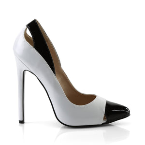 SEXY-22 Pleaser Shoes 5" Heel White & Black Fetish Footwear