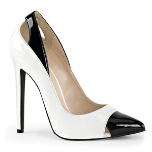 SEXY-22 Pleaser Shoes 5" Heel White & Black Fetish Footwear