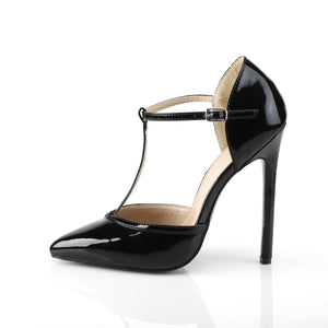 SEXY-27 Pleaser Shoes 5" Heel Black Patent Fetish Footwear