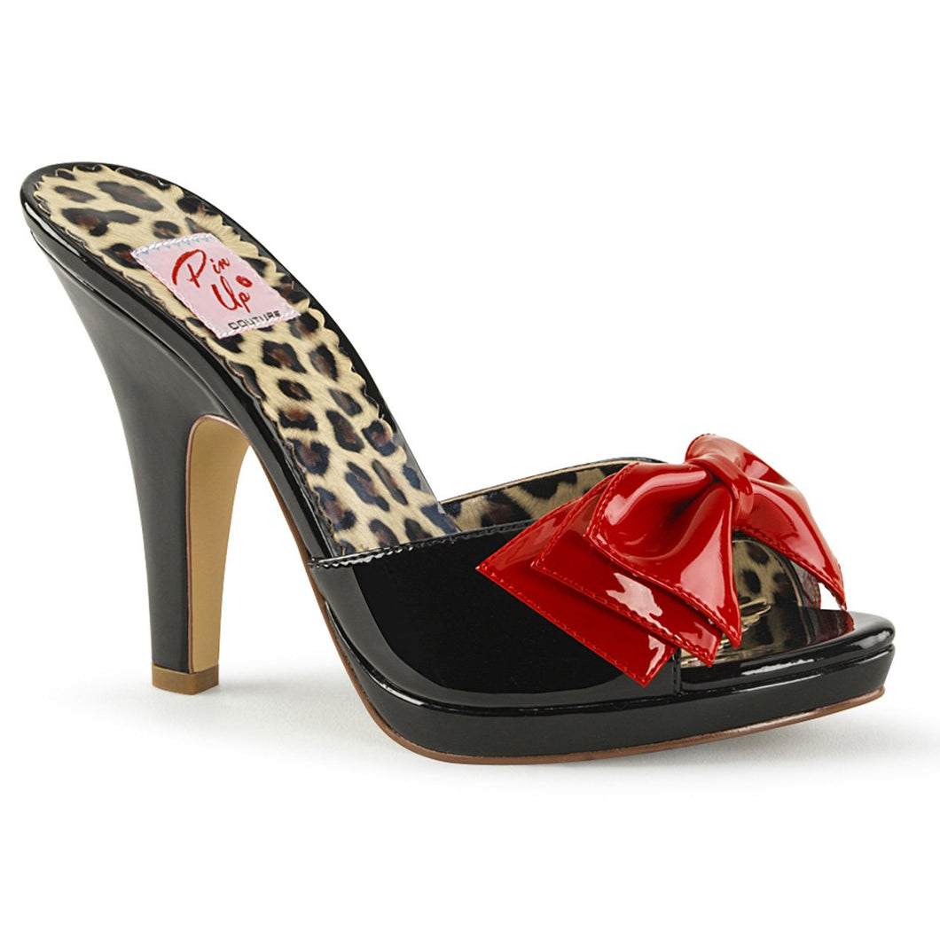 SIREN-06 Pin Up 4 Inch Heel Black and Red Platforms Shoes