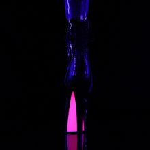 Load image into Gallery viewer, SKY-1018TT 7&quot; Heel Black Patent Hot Pink Pole Dancer Shoes