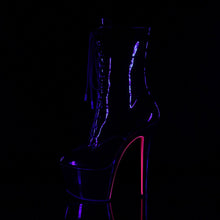 Load image into Gallery viewer, SKY-1020TT 7&quot; Heel Black Patent Hot Pink Pole Dancer Shoes