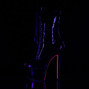 SKY-1020TT 7" Heel Black Patent Hot Pink Pole Dancer Shoes