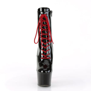 SKY-1020TT 7" Black Patent Red Chrome Pole Dancer Platforms