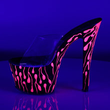 Load image into Gallery viewer, SKY-301-5 7&quot; Heel Clear Black Neon Pink Pole Dance Platforms