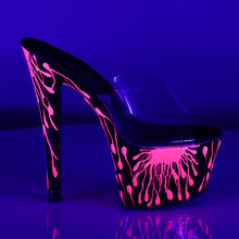 Load image into Gallery viewer, SKY-301-5 7&quot; Heel Clear Black Neon Pink Pole Dance Platforms