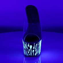 Load image into Gallery viewer, SKY-301-5 7&quot; Heel Clear Black Neon White Pole Dancer Shoes