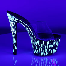 Load image into Gallery viewer, SKY-301-5 7&quot; Heel Clear Black Neon White Pole Dancer Shoes