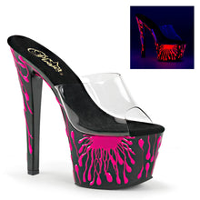 Load image into Gallery viewer, SKY-301-5 7&quot; Heel Clear Black Neon Pink Pole Dance Platforms