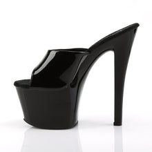 Load image into Gallery viewer, SKY-301 Pleaser 7&quot; Heel Black Patent Pole Dancing Platforms