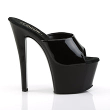 Load image into Gallery viewer, SKY-301 Pleaser 7&quot; Heel Black Patent Pole Dancing Platforms