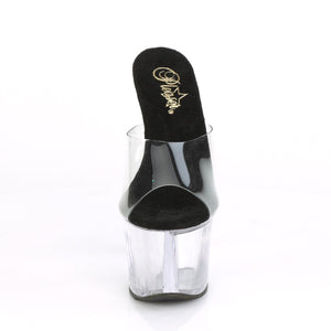 SKY-301 7" Heel Clear and Black Pole Dancing Platforms