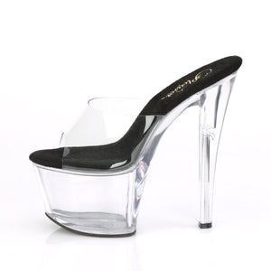 SKY-301 7" Heel Clear and Black Pole Dancing Platforms