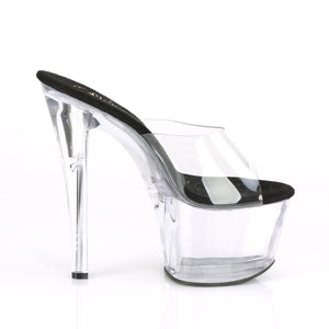 SKY-301 7" Heel Clear and Black Pole Dancing Platforms