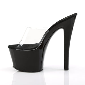 SKY-301 7" Heel Clear and Black Pole Dancing Platforms