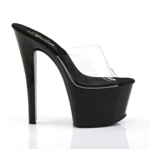 SKY-301 7" Heel Clear and Black Pole Dancing Platforms