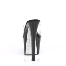 Load image into Gallery viewer, SKY-301CRS 7&quot; Heel Clear &amp; Black Silver Pole Dancing Shoes