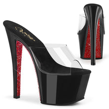 Load image into Gallery viewer, SKY-301CRS 7&quot; Heel Clear Black Red Bling Strippers Shoes