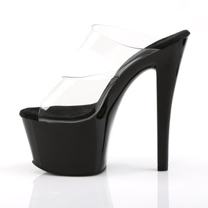 SKY-302 7" Heel Clear and Black Pole Dancing Platforms