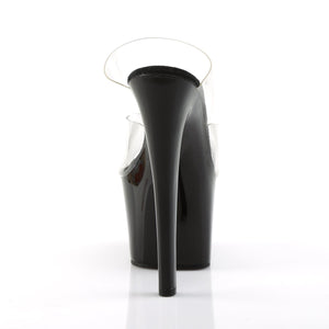 SKY-302 7" Heel Clear and Black Pole Dancing Platforms