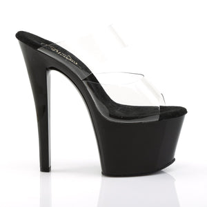 SKY-302 7" Heel Clear and Black Pole Dancing Platforms