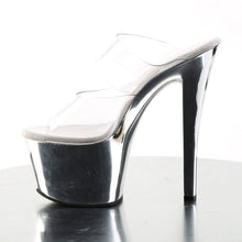 Load image into Gallery viewer, SKY-302 7&quot; Heel Clear Silver Chrome Pole Dancer Platforms