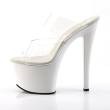 Load image into Gallery viewer, SKY-302 7&quot; Heel Clear and White Pole Dancing Platforms