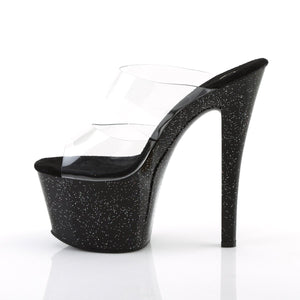 SKY-302MG 7 Inch Heel Clear and Black Pole Dancing Platforms